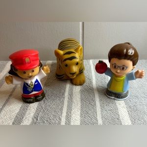 Little People Mattel Teacher, Train Conductor and Tiger